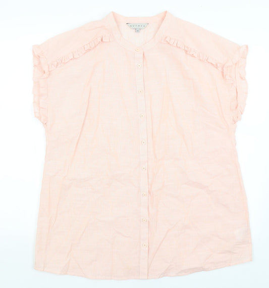 Nutmeg Womens Pink   Basic Button-Up Size 16