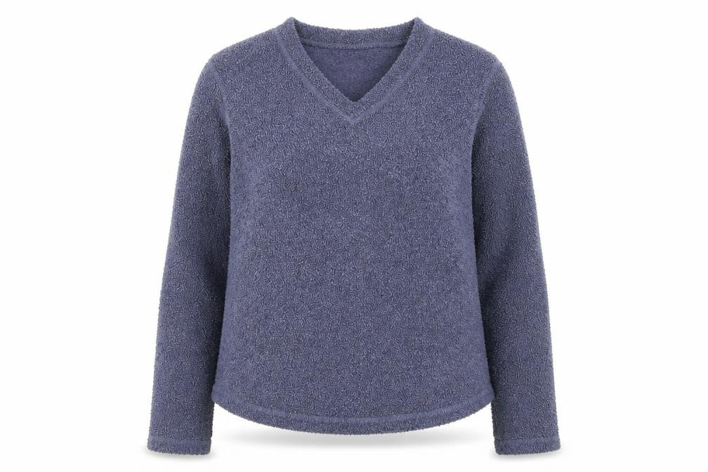 Front view of NL Active women’s blue jumper, size L