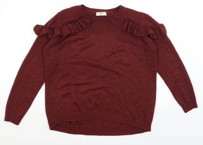 Womens UK Size M Papaya Red Pullover Jumper