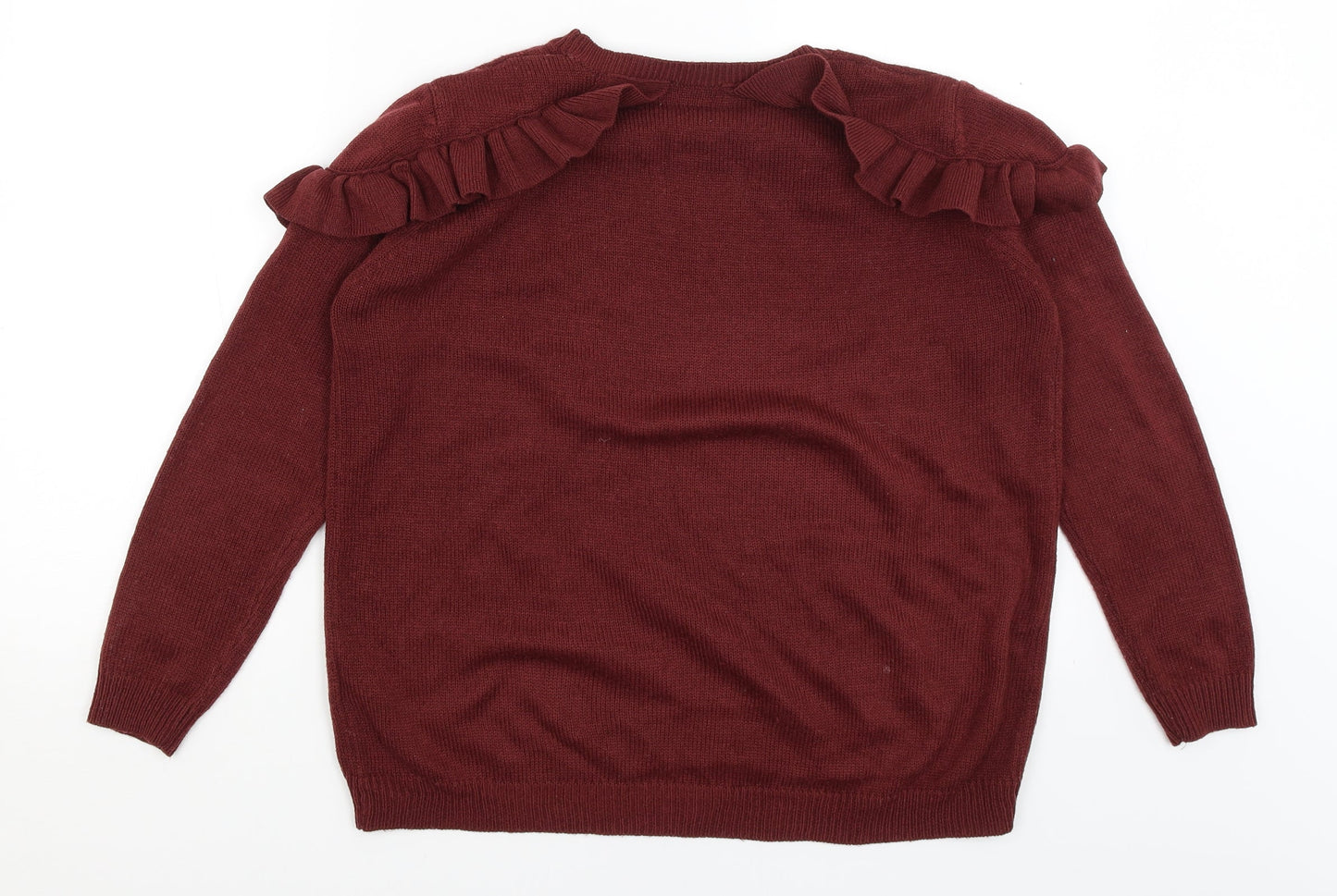 Womens UK Size M Papaya Red Pullover Jumper