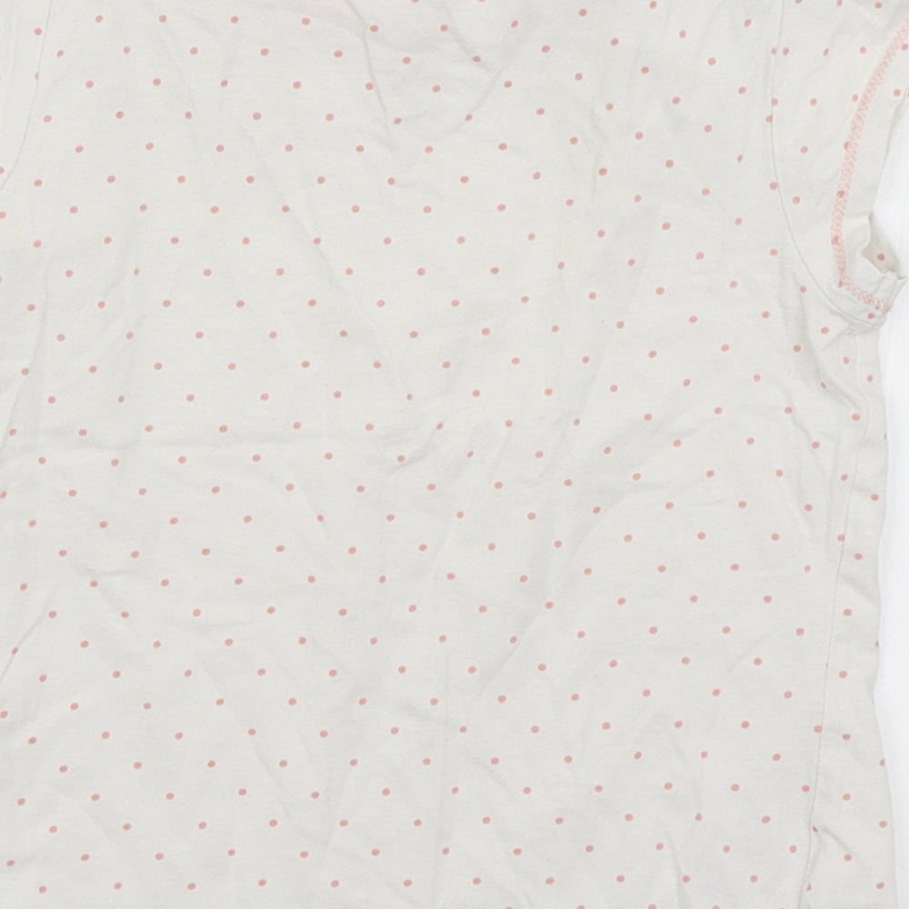 George Girls White Spotted  Basic T-Shirt Size 5-6 Years
