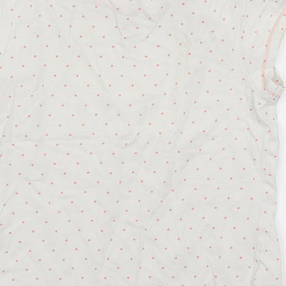 George Girls White Spotted  Basic T-Shirt Size 5-6 Years