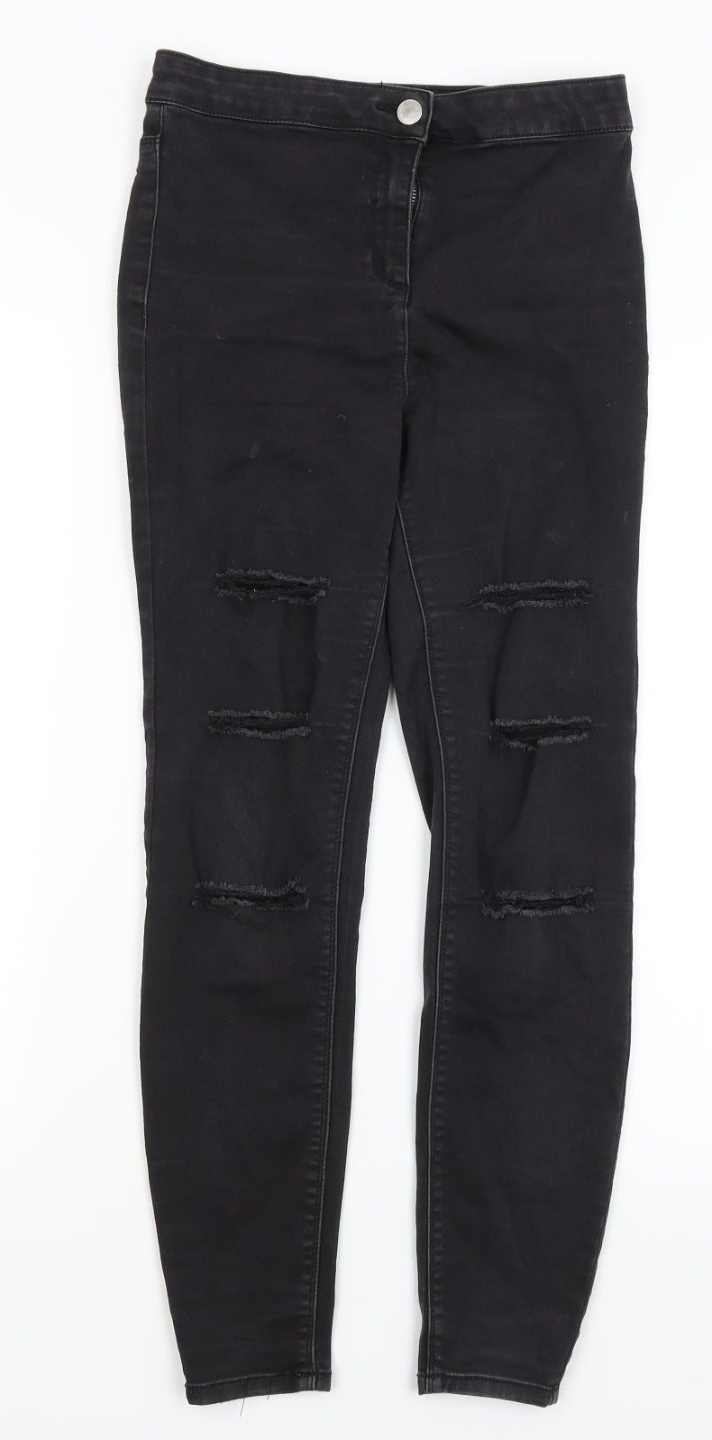 Womens UK Size 10 Papaya Regular Fit Skinny Black Jeans