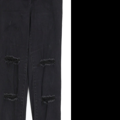 Womens UK Size 10 Papaya Regular Fit Skinny Black Jeans