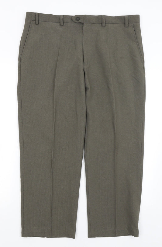 M&S Mens Green   Dress Pants Trousers Size 38 in L26 in