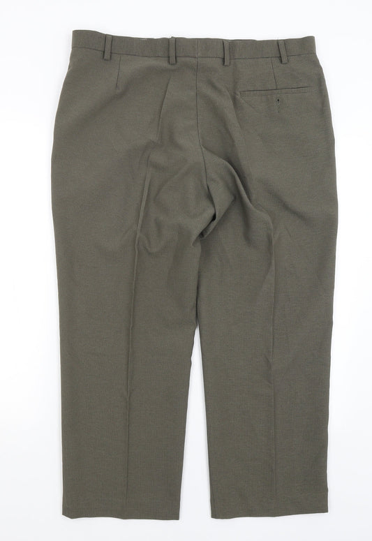 M&S Mens Green   Dress Pants Trousers Size 38 in L26 in