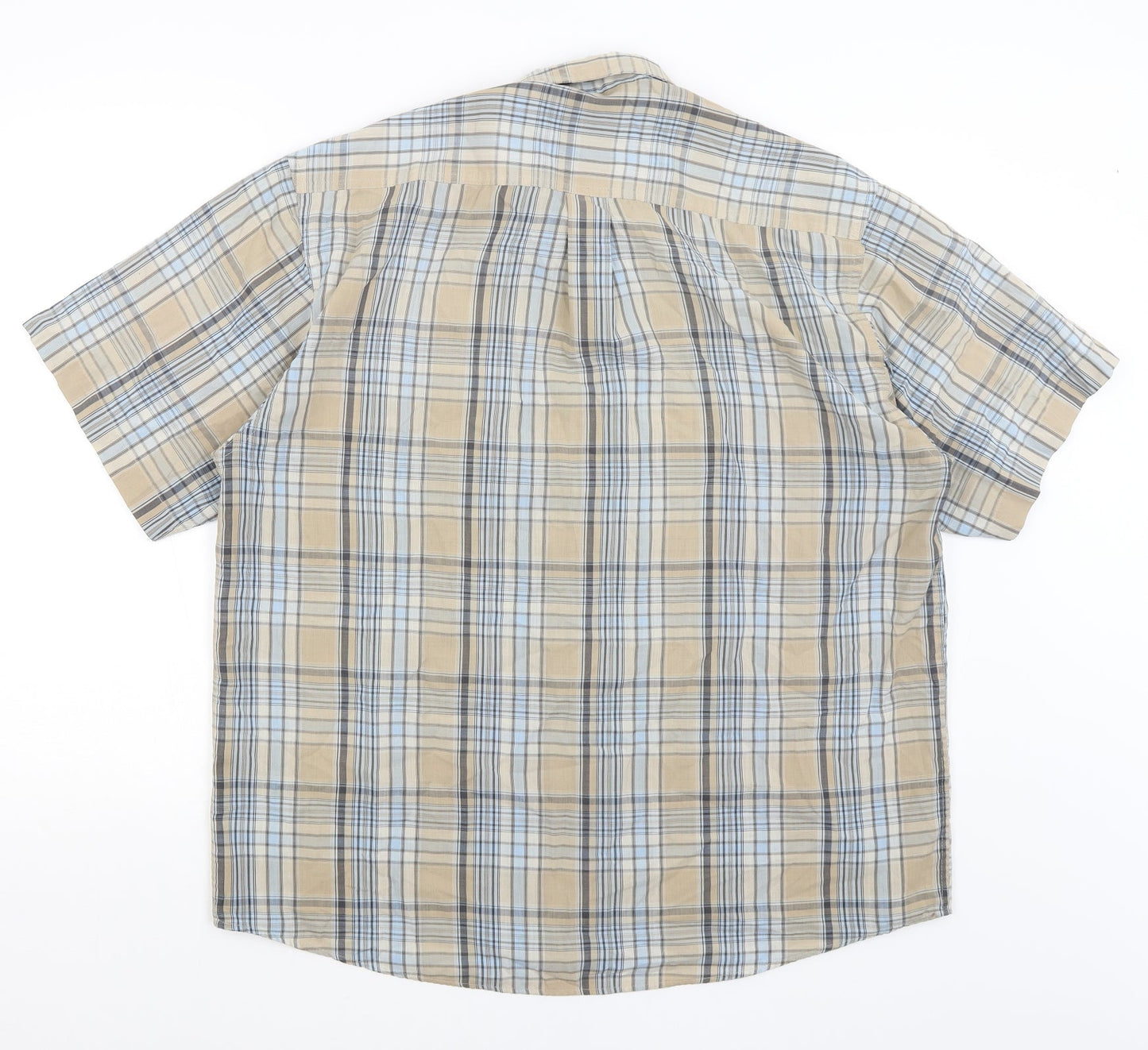 Mens UK Size L EWM Brown  Button-Up Short Sleeve Casual Shirt