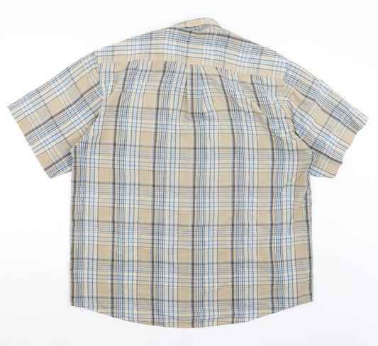 Mens UK Size L EWM Brown  Button-Up Short Sleeve Casual Shirt