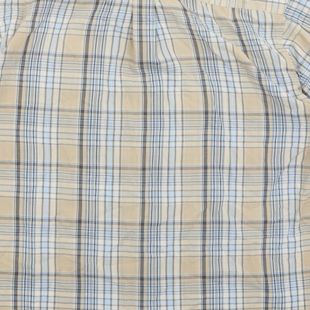 Mens UK Size L EWM Brown  Button-Up Short Sleeve Casual Shirt