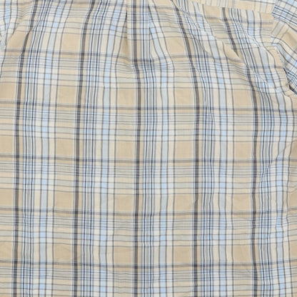 Mens UK Size L EWM Brown  Button-Up Short Sleeve Casual Shirt