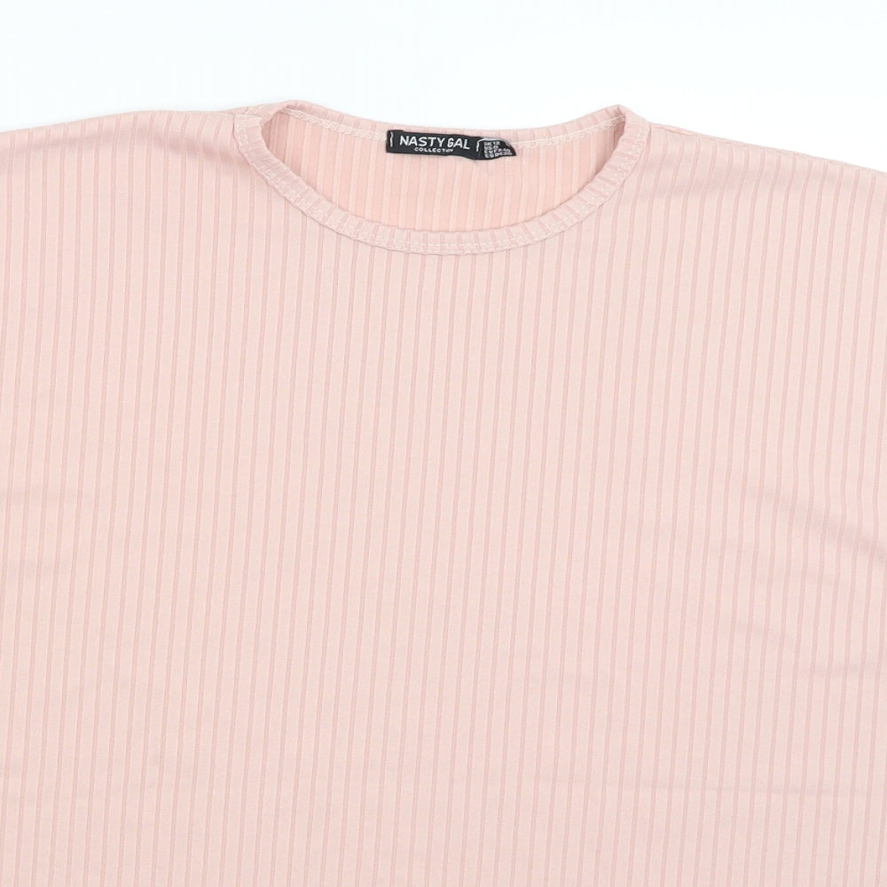 Nasty Gal Womens Pink   Basic T-Shirt Size 12