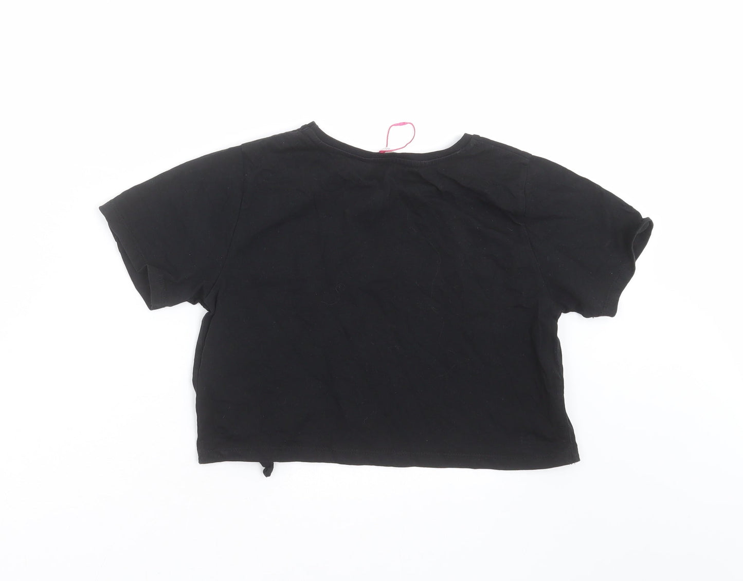 Candy Couture Girls Black   Cropped T-Shirt Size 11 Years  - l'amour