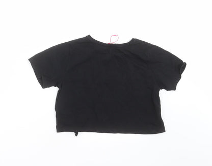 Candy Couture Girls Black   Cropped T-Shirt Size 11 Years  - l'amour