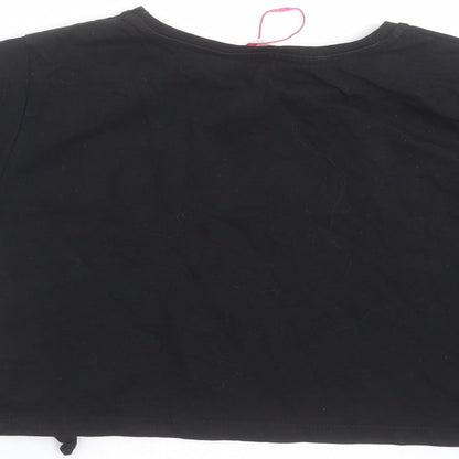 Candy Couture Girls Black   Cropped T-Shirt Size 11 Years  - l'amour