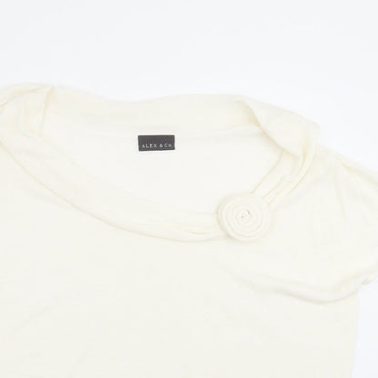Alex & CO Womens Ivory  Knit Pullover Jumper Size 20