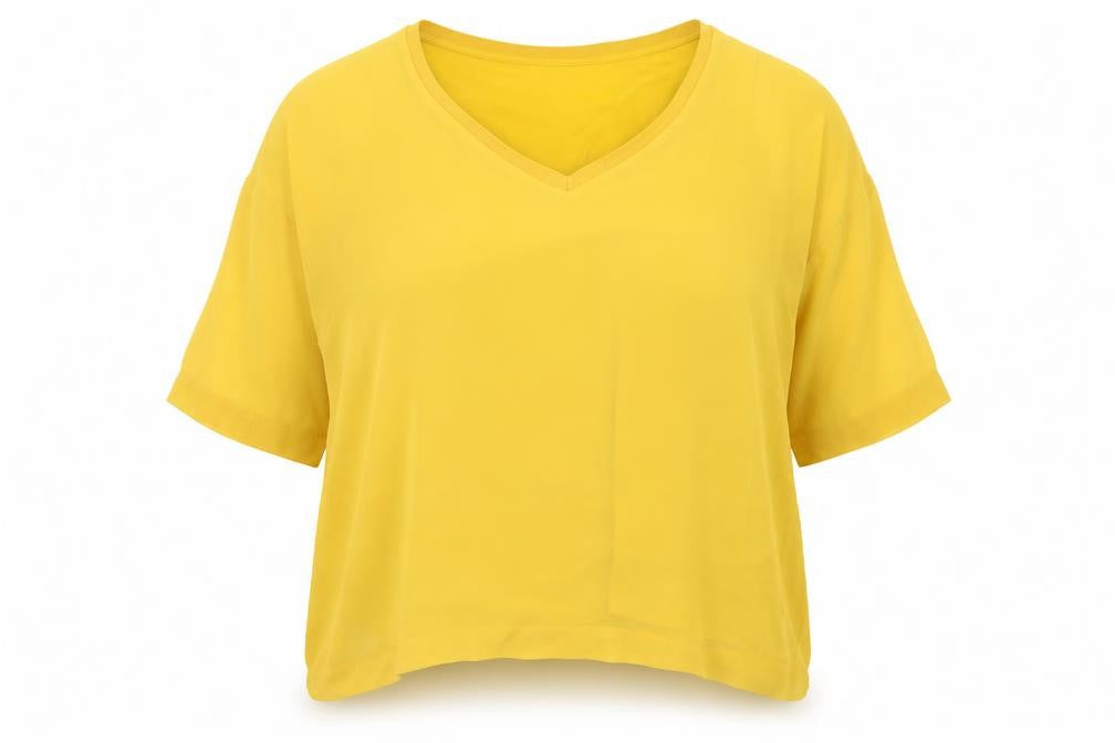 Womens UK Size 12 F&F Yellow Basic Blouse