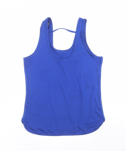 Back view of Race at Your Pace women’s blue basic tank, size L