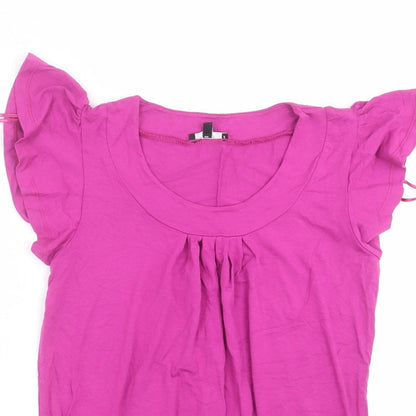 Papaya Womens Purple   Basic T-Shirt Size 8
