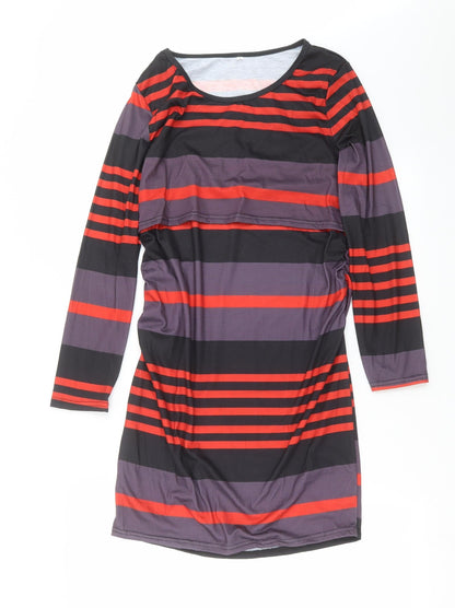 Preworn Womens Black Striped  Shift  Size S