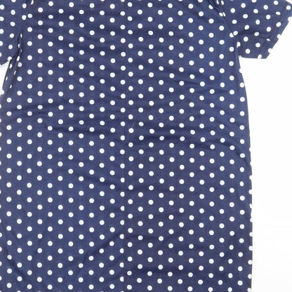 Preworn Womens Blue Polka Dot  T-Shirt Dress  Size S