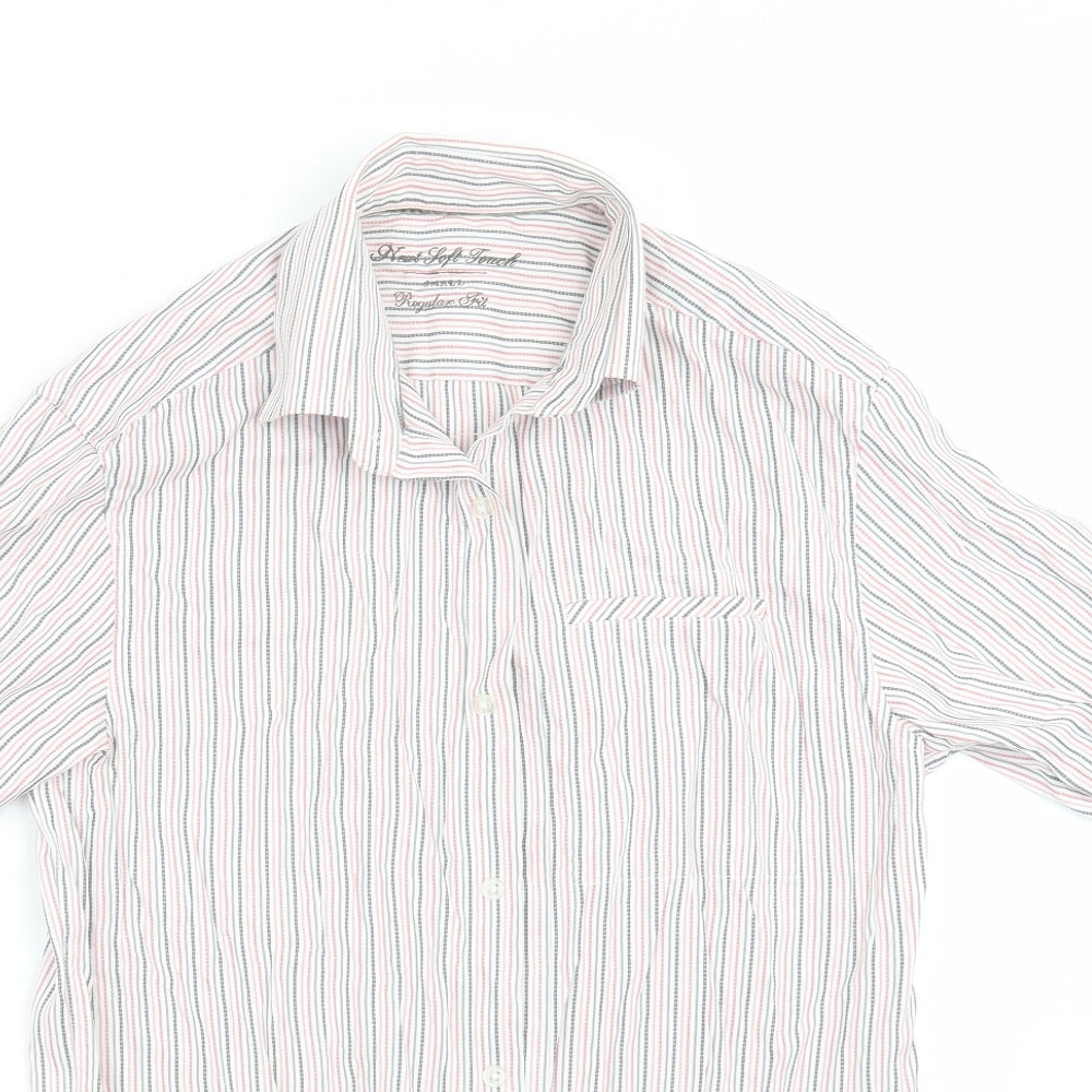 Mens UK Size S NEXT Pink  Button-Up Short Sleeve Casual Shirt