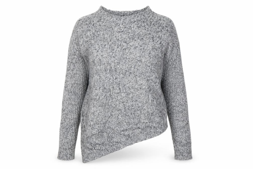 Front view of LABEL women’s grey jumper, size UK 10