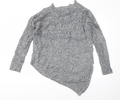 Back view of LABEL women’s grey jumper, size UK 10