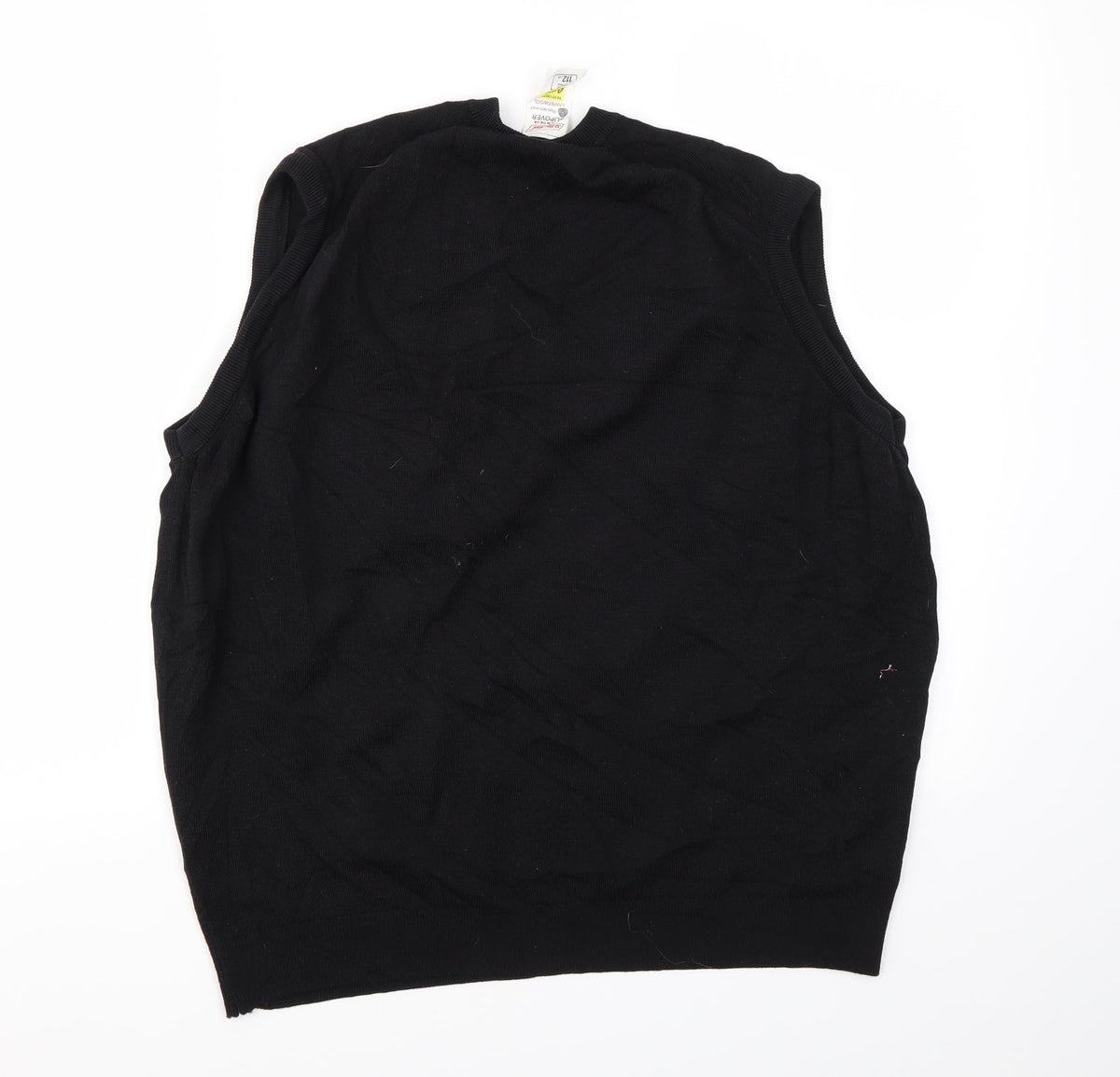 Back view of St Michael men’s black pullover sweatshirt, size S