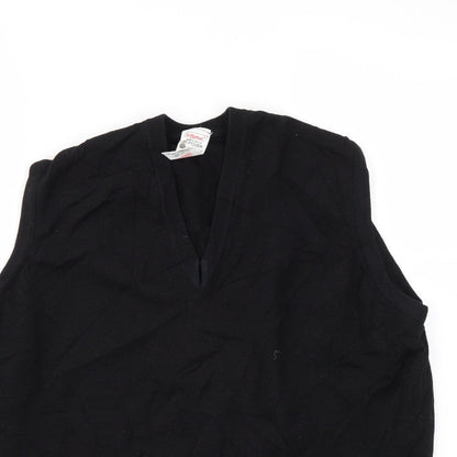 Close-up detail of St Michael men’s black pullover sweatshirt, size S