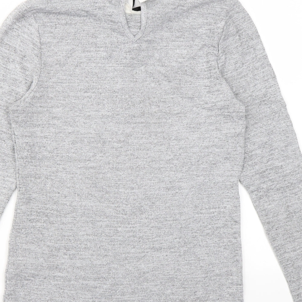 Brand and care label for TEMT women’s grey jumper, size S