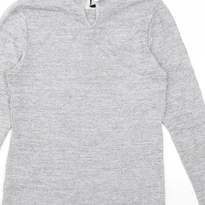 Brand and care label for TEMT women’s grey jumper, size S