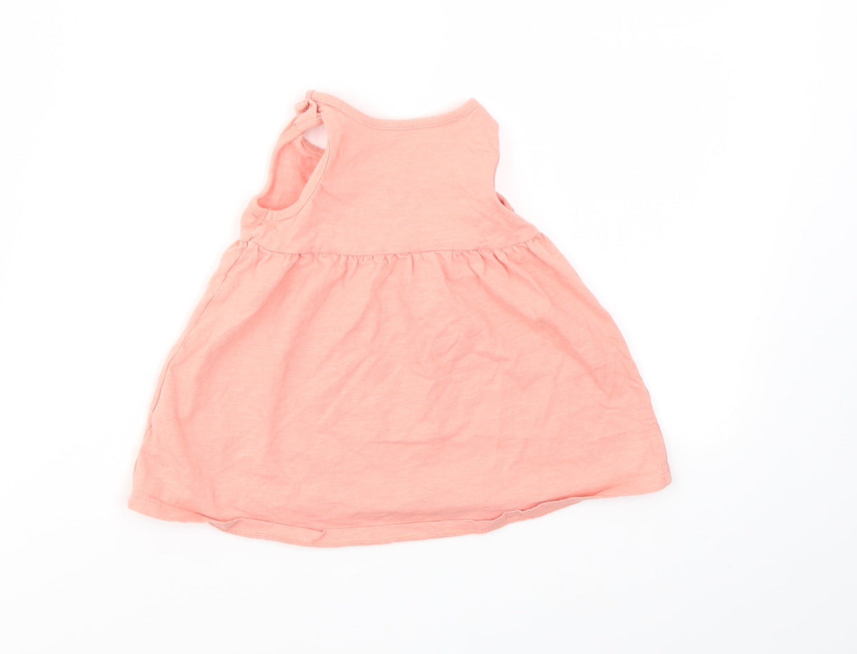 Back view of Nutmeg girls’ pink basic t-shirt, size 3-6, months