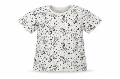Front view of George girls’ grey animal print basic t-shirt, size 9-12, months