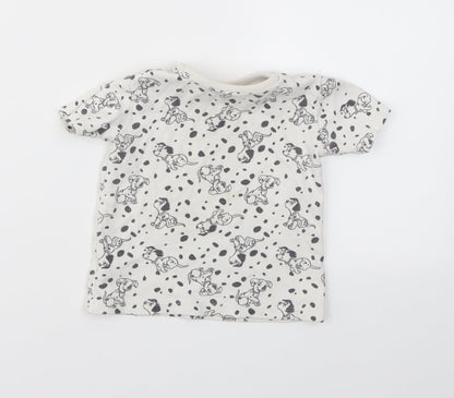 George Girls Grey Animal Print  Basic T-Shirt Size 9-12 Months