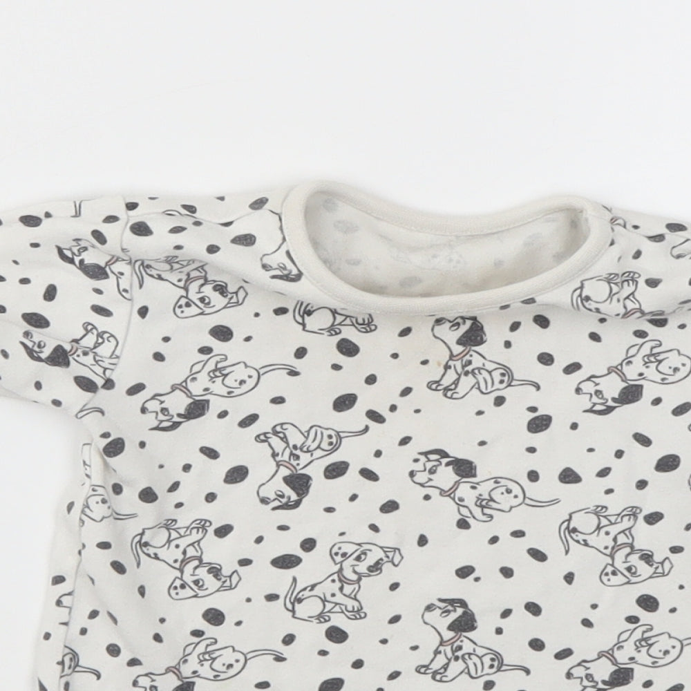 George Girls Grey Animal Print  Basic T-Shirt Size 9-12 Months