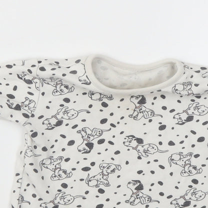 George Girls Grey Animal Print  Basic T-Shirt Size 9-12 Months