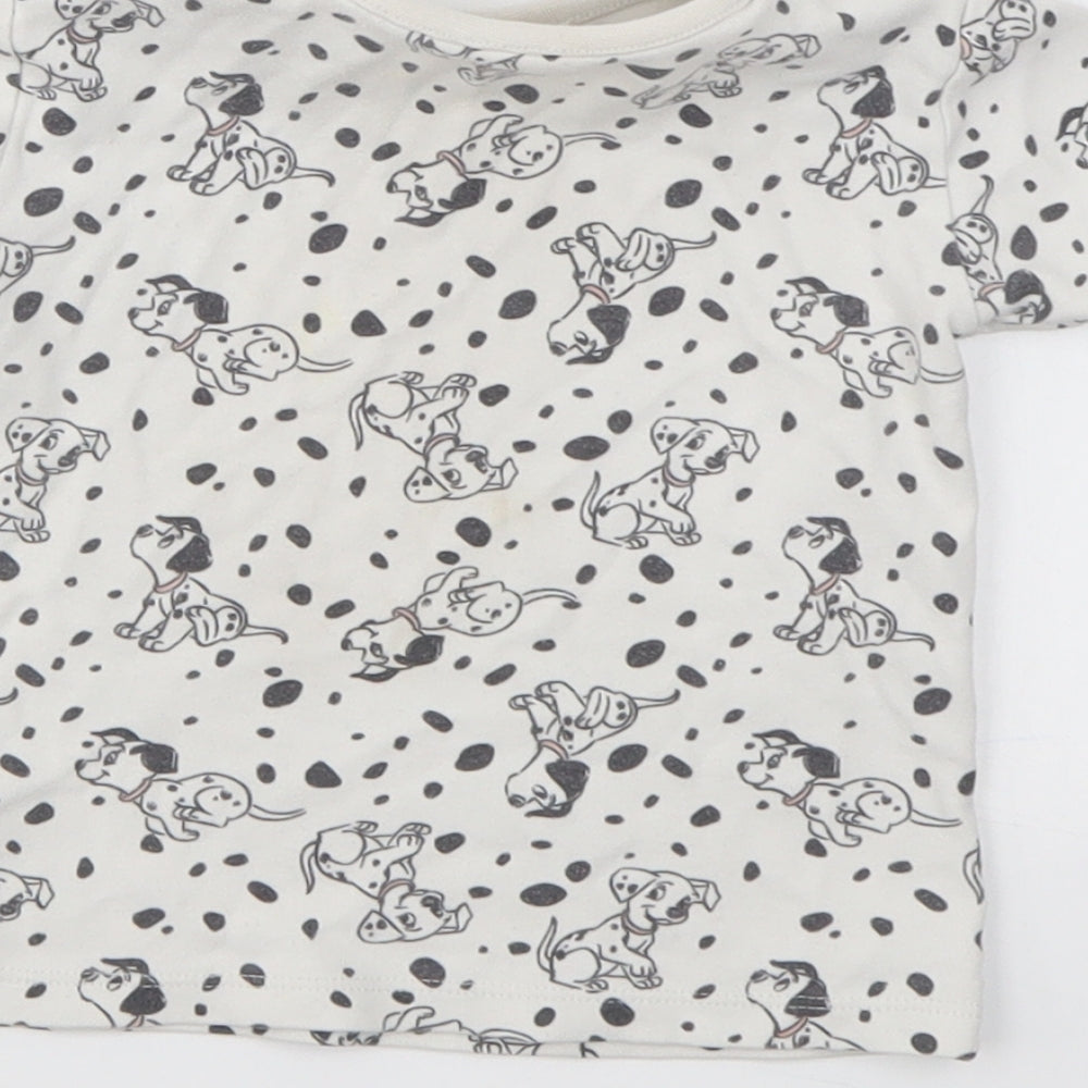 George Girls Grey Animal Print  Basic T-Shirt Size 9-12 Months