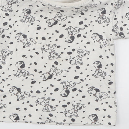 George Girls Grey Animal Print  Basic T-Shirt Size 9-12 Months