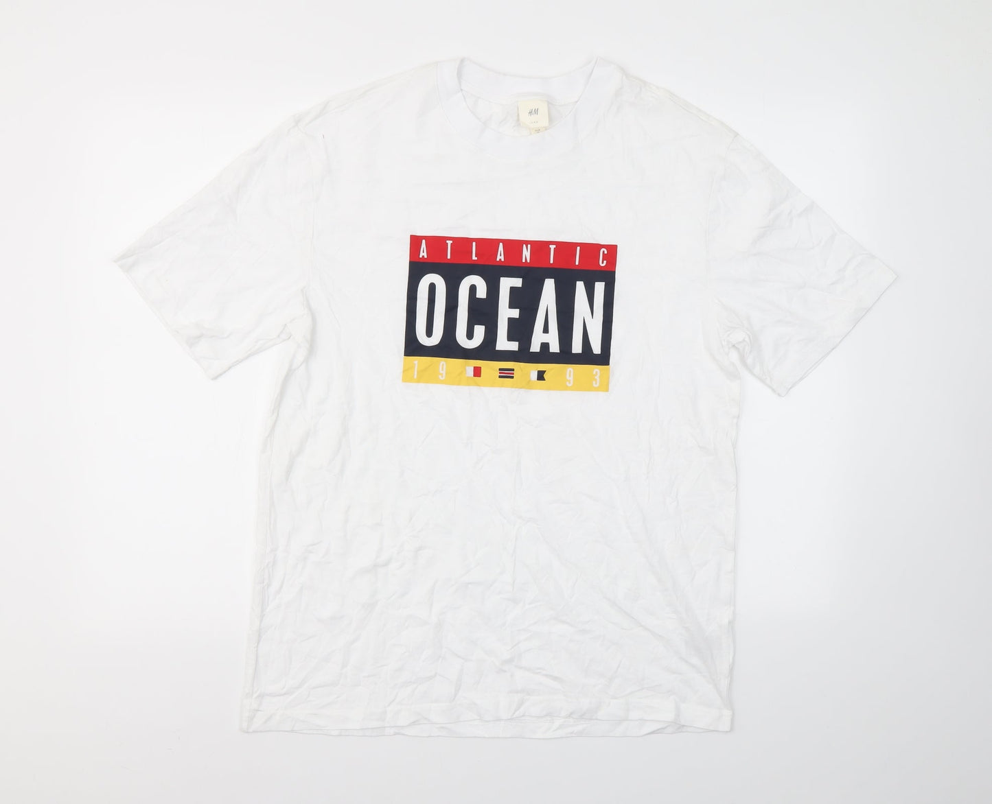 Mens UK Size M H&M White  T-Shirt