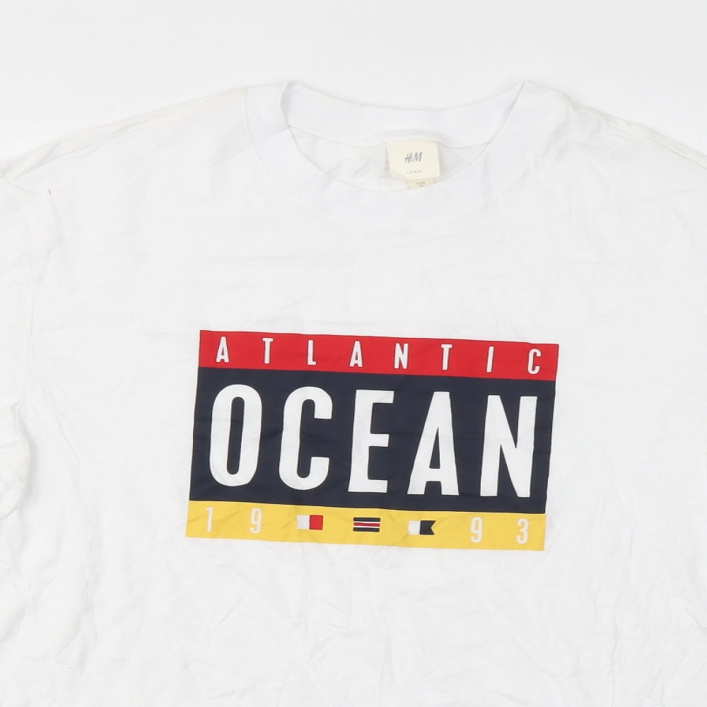 Mens UK Size M H&M White  T-Shirt
