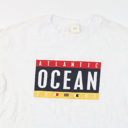 Mens UK Size M H&M White  T-Shirt
