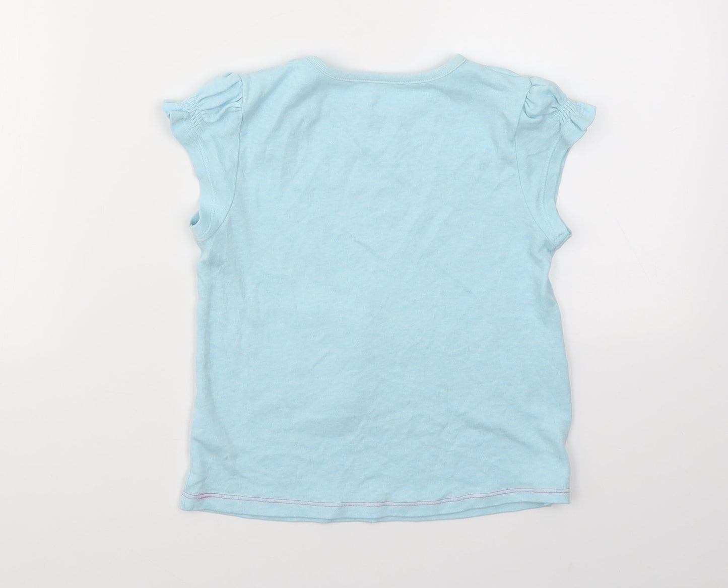 George Girls Blue Geometric  Basic T-Shirt Size 5-6 Years