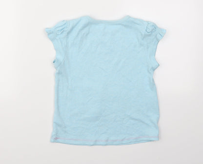 George Girls Blue Geometric  Basic T-Shirt Size 5-6 Years