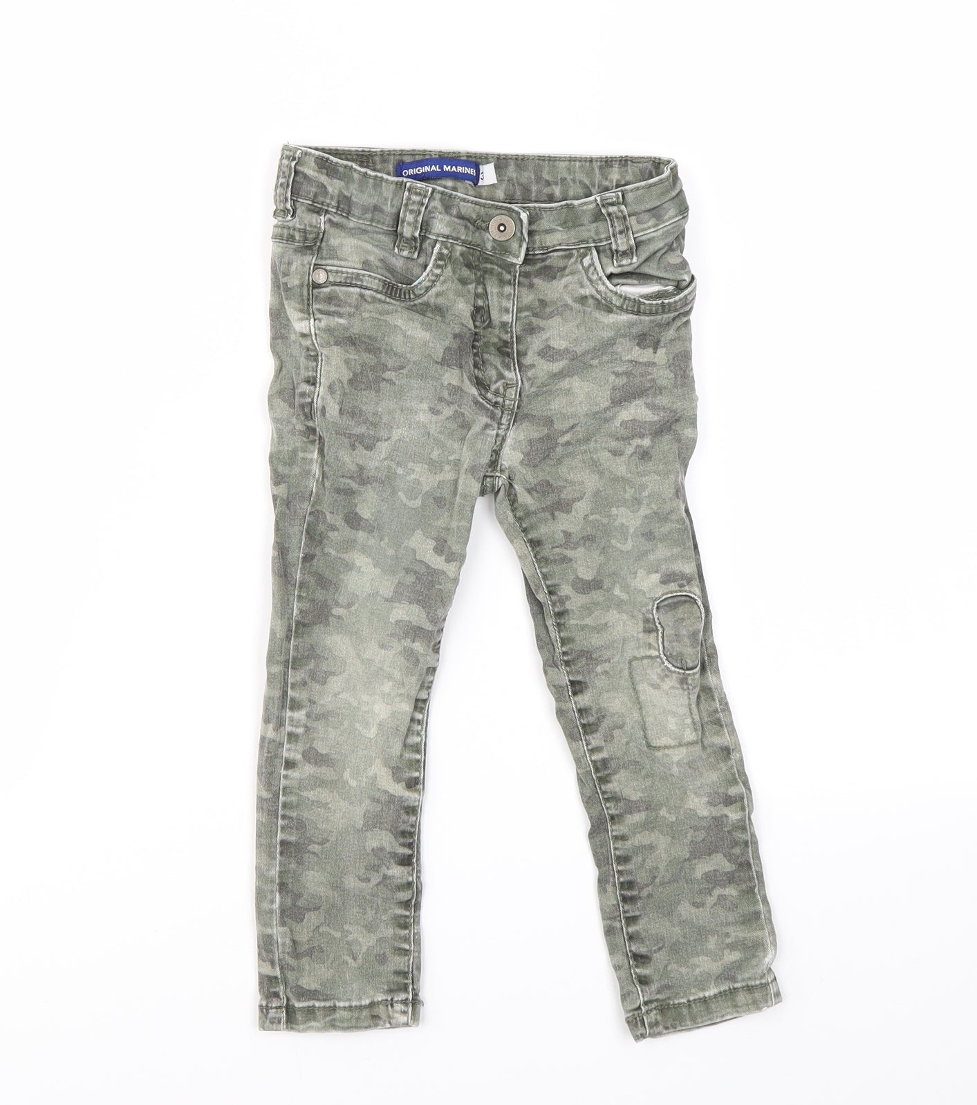 Original Marines Boys Green Check  Skinny Jeans Size 3 Years