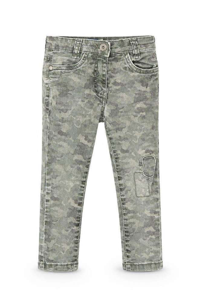 Front view of Original Marines boys’ green check skinny jeans, size 3, years