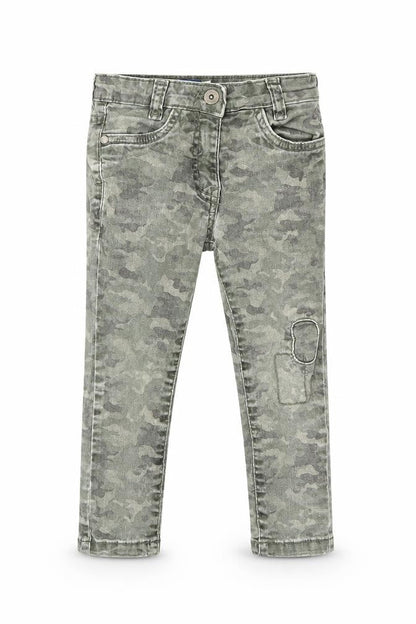 Front view of Original Marines boys’ green check skinny jeans, size 3, years