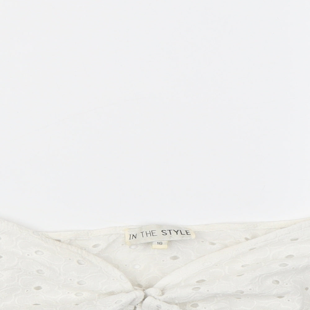Womens UK Size 16 In the Style White Basic T-Shirt
