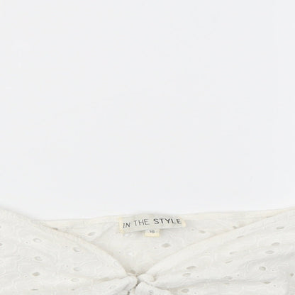 Womens UK Size 16 In the Style White Basic T-Shirt