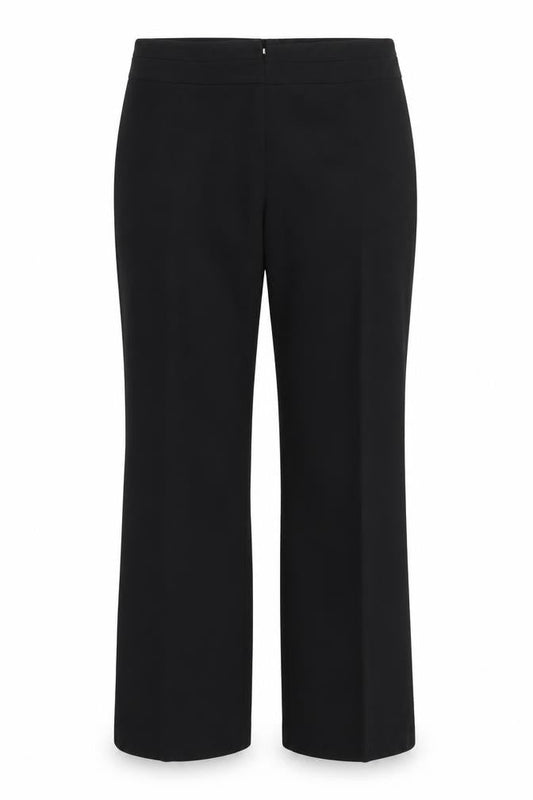 Front view of Marks & Spencer men’s black trousers, size 18, 31-inch leg