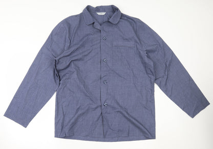 Mens UK Size L Marks and Spencer Blue  Button-Up Long Sleeve Casual Shirt